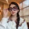 Mắt Kính Thời Trang Nữ - Kính Gucci Nữ Tròng Vuông Đen Tím Khói Cao Cấp Mã 6781
