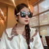 Mắt Kính Nữ Gucci Đen Vuông Gọng Trắng Tràn Viền 9906