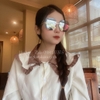 Mắt Kính Thời Trang Nữ - Kính Gucci Nữ Tráng Gương Bạc Tròng Vuông Cao Cấp Mã 2438