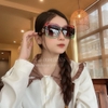 Mắt Kính Gucci Nữ Vuông Bảng To Đen Gọng Xanh Đỏ 00836