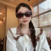 Mắt Kính Gucci Nữ Vuông Bảng To Đen Gọng Hồng Vàng 00836
