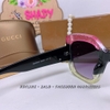Mắt Kính Gucci Nữ Vuông Bảng To Đen Gọng Hồng Vàng 00836