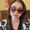 Mắt Kính Louis Vuitton Nữ Nâu Beo Gọng Kim Loại Xoắn Ốc 6081