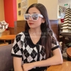 Mắt Kính Louis Vuitton Trắng Gương Bạc Vuông To 9908 Nam Nữ
