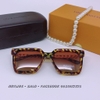 Mắt Kính Louis Vuitton Nữ Nâu Beo Gọng Kim Loại Xoắn Ốc 6081
