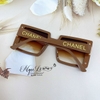 Mắt Kính Mắt Kính Thời Trang Nữ Tròng Vuông - Kính Chanel Nữ Màu Nâu Cao Cấp 2328