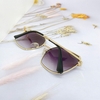 Mắt Kính Thời Trang Nữ - Kính Dior Nữ Vuông Viền Kim Loại Tròng Polarized Màu Đen Khói B80-148