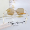 Mắt Kính Thời Trang Nữ - Kính Dior Nữ Vuông Màu Trà Gọng Kim Loại Cao Cấp
