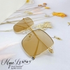 Mắt Kính Thời Trang Nữ - Kính Dior Nữ Vuông Màu Trà Gọng Kim Loại Cao Cấp