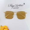 Mắt Kính Thời Trang Nữ - Kính Dior Nữ Vuông Màu Trà Gọng Kim Loại Cao Cấp