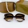 Mắt Kính Gucci Nữ Màu Nâu Gọng Nhũ Cao Cấp Full Box 2771