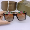 Mắt Kính Thời Trang Nữ - Kính Gucci Nữ Vuông Nâu Hổ Phách Gọng Kim Loại Cao Cấp X6077