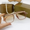 Mắt Kính Gucci Nữ Tròng Vuông Trà Gọng Kim Loại Full Box