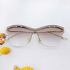 Mắt Kính Thời Trang Nữ - Kính Louis Vuitton Nữ Mắt Mèo Màu Xám Gọng Kim Loại Cao Cấp