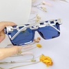 Mắt Kính Thời Trang - Kính Louis Vuitton Nữ Vuông Xanh Gọng Mắc Xích Màu Bạc Cao Cấp
