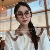 Mắt Kính Thời Trang Nữ Gọng Vuông - Kính Chanel Màu Nâu ĐậmTròng Khói - Full Box