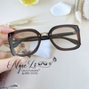 Mắt Kính Thời Trang Nữ Gọng Vuông - Kính Chanel Màu Nâu ĐậmTròng Khói - Full Box
