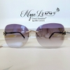 Mắt Kính Thời Trang Nữ - Kính Chanel Nữ Bầu Màu Xám Khói Gọng Kim Loại 6861