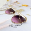 Mắt Kính Thời Trang Nữ - Kính Dior Mắt Mèo Màu Tím Khói Gọng Kim Loại Cao Cấp