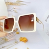 Mắt Kính Thời Trang Nữ - Kính Dior Nâu Sữa Gọng Kim Loại Tròng Polarized Cao Cấp Mã 9918