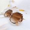 Mắt Kính Thời Trang Nữ - Kính Dior Nữ Bầu Màu Nâu Gọng Hổ Phách Mix Trắng Sữa Fullbox 6160