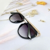 Mắt Kính Thời Trang Nữ - Kính Dior Nữ Màu Đen Khói Gọng Kim Loại Cao Cấp 2743