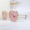 Mắt Kính Thời Trang Nữ - Kính Dior Nữ Màu Hồng Tròng Vuông Viền Kim Loại Full Box