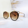 Mắt Kính Thời Trang Nữ - Kính Dior Nữ Màu Nâu Hổ Phách Gọng Kim Loại Cao Cấp 2743