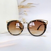 Mắt Kính Thời Trang Nữ - Kính Dior Nữ Màu Nâu Hổ Phách Gọng Kim Loại Cao Cấp 2743