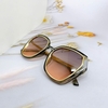 Mắt Kính Thời Trang Nữ - Kính Dior Nữ Màu Ombre Cam Khói Viền Kim Loại Cao Cấp 5037 Fullbox