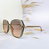 Mắt Kính Thời Trang Nữ - Kính Dior Nữ Màu Ombre Cam Khói Viền Kim Loại Cao Cấp 5037 Fullbox