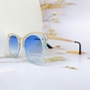 Mắt Kính Thời Trang Nữ - Kính Dior Nữ Màu Xanh Da Trời Gọng Kim Loại Cao Cấp Mã 2743