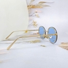 Mắt Kính Thời Trang Nữ - Kính Dior Nữ Tròn Xanh Da Trời Gọng Kim Loại Cao Cấp Mã 8879