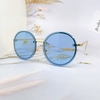 Mắt Kính Thời Trang Nữ - Kính Dior Nữ Tròn Xanh Da Trời Gọng Kim Loại Cao Cấp Mã 8879