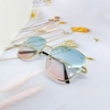 Mắt Kính Thời Trang Nữ - Kính Dior Nữ Omber Xanh Hồng Vuông Viền Kim Loại B80-137