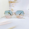 Mắt Kính Thời Trang Nữ - Kính Dior Nữ Omber Xanh Hồng Vuông Viền Kim Loại B80-137