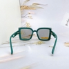 Mắt Kính Thời Trang Nữ - Kính Dior Nữ Vuông Khói Gọng Xanh Đậm Tràn Viền D77-703