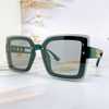 Mắt Kính Thời Trang Nữ - Kính Dior Nữ Vuông Khói Gọng Xanh Đậm Tràn Viền D77-703