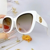 Mắt Kính Thời Trang Nữ -  Kính Fendi Nữ Mắt Mèo Khói Gọng Trắng Cao Cấp Mã SP 2371