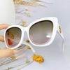 Mắt Kính Thời Trang Nữ -  Kính Fendi Nữ Mắt Mèo Khói Gọng Trắng Cao Cấp Mã SP 2371