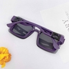 Mắt Kính Thời Trang Nữ - Kính Fendi Nữ Tròng Vuông Khói Tràn Viền Gọng Màu Tím Than Cao Cấp