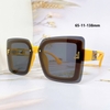 Mắt Kính Thời Trang Nữ - Kính Fendi Nữ Tròng Vuông Khói Tràn Viền Gọng Vàng Cam Cao Cấp 2254