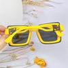 Mắt Kính Thời Trang Nữ - Kính Fendi Nữ Tròng Vuông Khói Tràn Viền Gọng Vàng Cam Cao Cấp 2254
