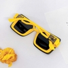 Mắt Kính Thời Trang Nữ - Kính Fendi Nữ Tròng Vuông Khói Tràn Viền Gọng Vàng Cam Cao Cấp 2254