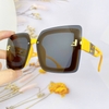 Mắt Kính Thời Trang Nữ - Kính Fendi Nữ Tròng Vuông Khói Tràn Viền Gọng Vàng Cam Cao Cấp 2254