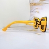 Mắt Kính Thời Trang Nữ - Kính Fendi Nữ Tròng Vuông Khói Tràn Viền Gọng Vàng Cam Cao Cấp 2254