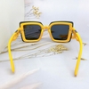 Mắt Kính Thời Trang Nữ - Kính Fendi Nữ Tròng Vuông Khói Tràn Viền Gọng Vàng Cam Cao Cấp 2254