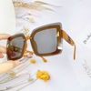 Mắt Kính Thời Trang Nữ - Kính Fendi Nữ Tròng Vuông Khói Tràn Viền Gọng Vàng Nghệ Cao Cấp 2254