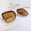 Mắt Kính Thời Trang Nữ - Kính Fendi Nữ Vuông Màu Nâu Hổ Phách Tràn Viền Gọng Kim Loại Mã 7065