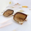 Mắt Kính Thời Trang Nữ - Kính Fendi Nữ Vuông Màu Nâu Hổ Phách Tràn Viền Gọng Kim Loại Mã 7065
